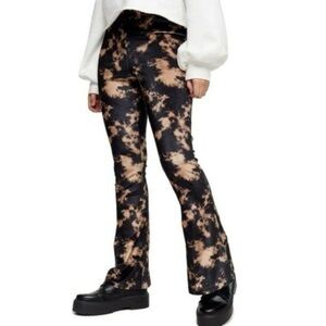 Topshop Tie Dye Velvet Flare Trousers